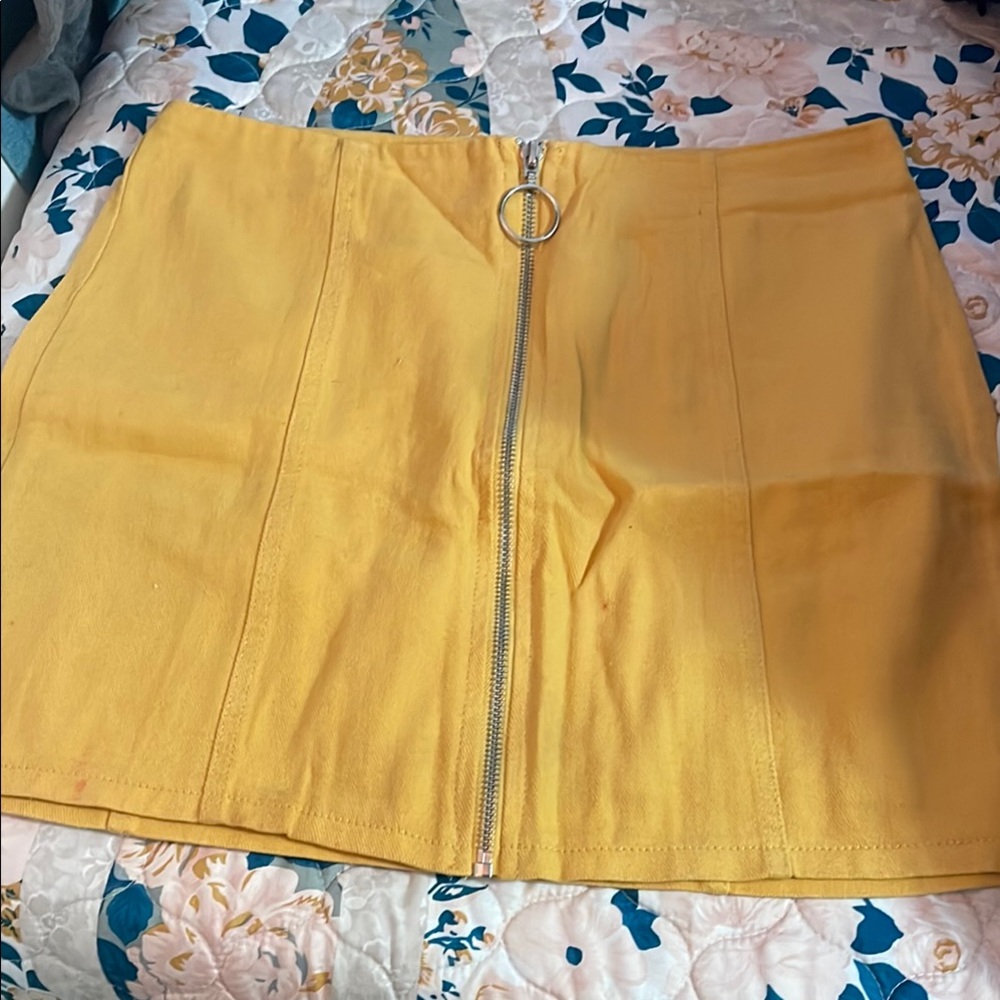 Yellow Zippered Women's Skirt